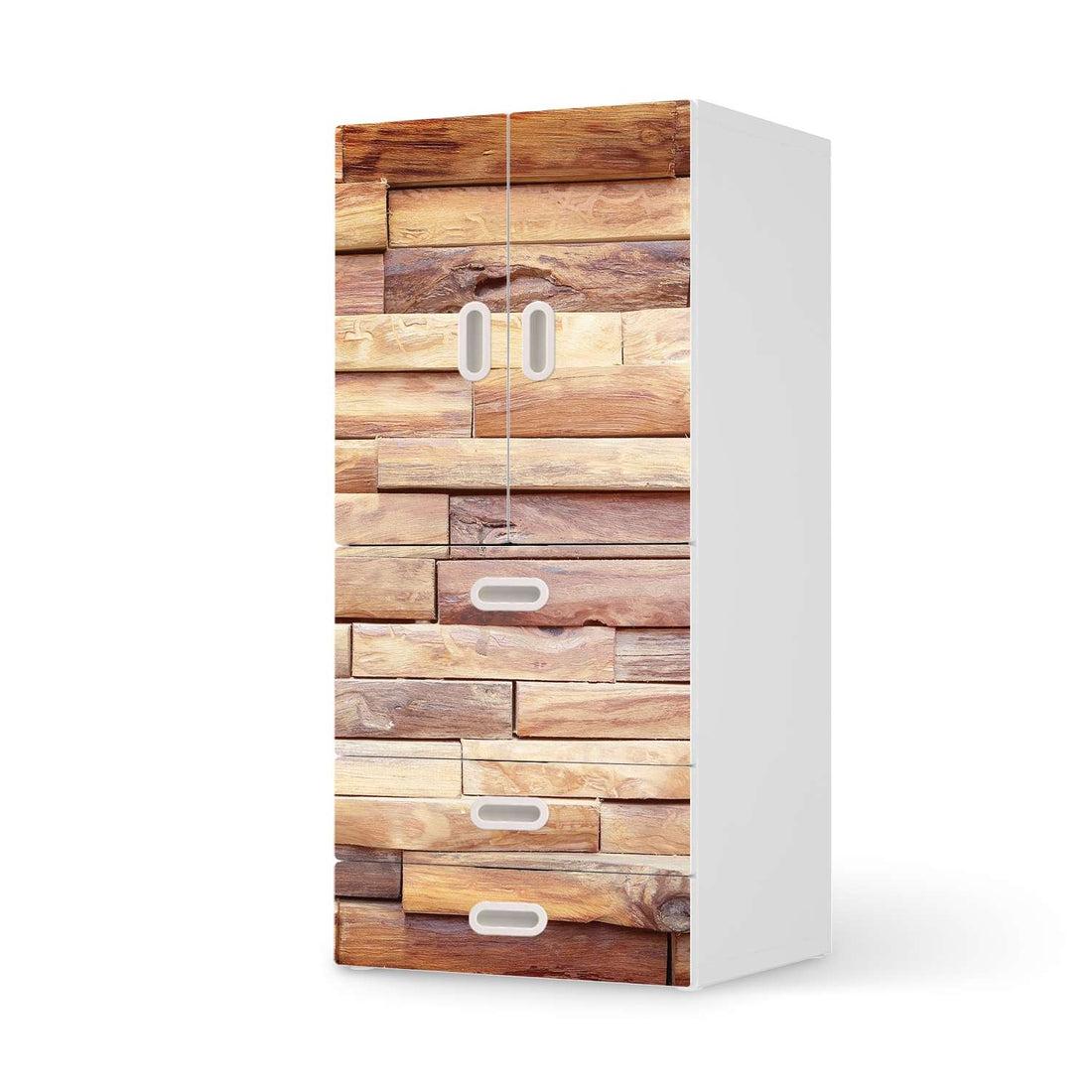 Möbelfolie Artwood - IKEA Stuva / Fritids kombiniert - 3 Schubladen und 2 kleine Türen  - weiss