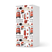 Möbelfolie Firefighter - IKEA Stuva / Fritids kombiniert - 3 Schubladen und 2 kleine Türen  - weiss