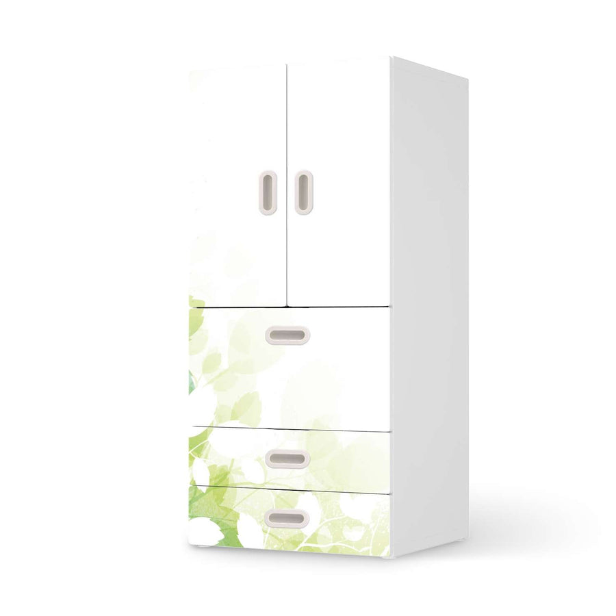 Möbelfolie Flower Light - IKEA Stuva / Fritids kombiniert - 3 Schubladen und 2 kleine Türen  - weiss