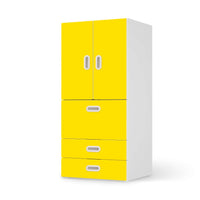 Möbelfolie Gelb Dark - IKEA Stuva / Fritids kombiniert - 3 Schubladen und 2 kleine Türen  - weiss