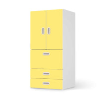 Möbelfolie Gelb Light - IKEA Stuva / Fritids kombiniert - 3 Schubladen und 2 kleine Türen  - weiss