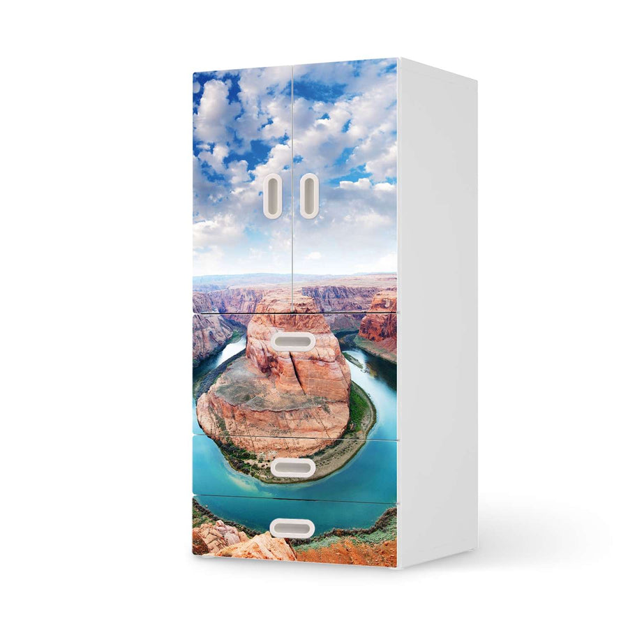 Möbelfolie Grand Canyon - IKEA Stuva / Fritids kombiniert - 3 Schubladen und 2 kleine Türen  - weiss