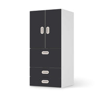 Möbelfolie Grau Dark - IKEA Stuva / Fritids kombiniert - 3 Schubladen und 2 kleine Türen  - weiss