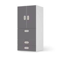 Möbelfolie Grau Light - IKEA Stuva / Fritids kombiniert - 3 Schubladen und 2 kleine Türen  - weiss