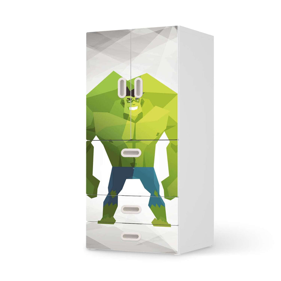 Möbelfolie Mr. Green - IKEA Stuva / Fritids kombiniert - 3 Schubladen und 2 kleine Türen  - weiss