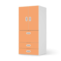 Möbelfolie Orange Light - IKEA Stuva / Fritids kombiniert - 3 Schubladen und 2 kleine Türen  - weiss