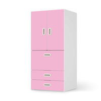 Möbelfolie Pink Light - IKEA Stuva / Fritids kombiniert - 3 Schubladen und 2 kleine Türen  - weiss