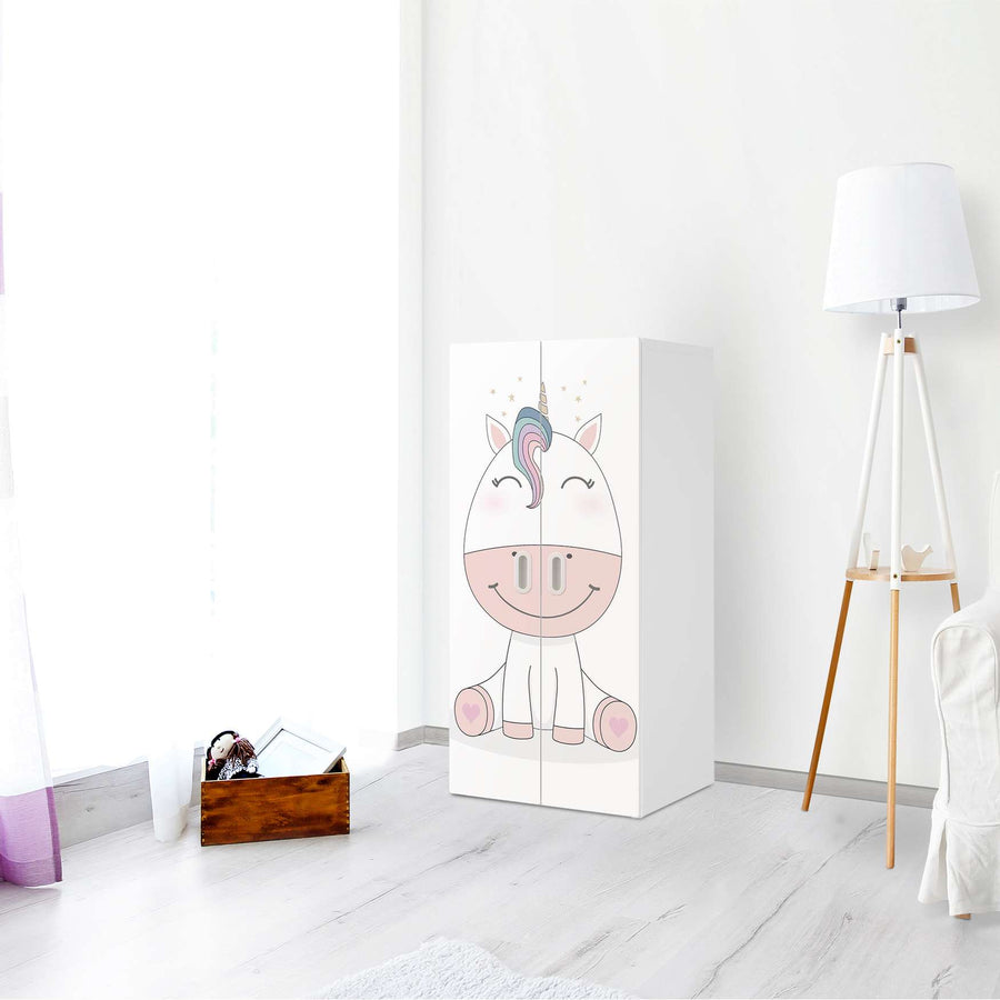 Möbelfolie Baby Unicorn - IKEA Stuva / Fritids Schrank - 2 große Türen - Kinderzimmer