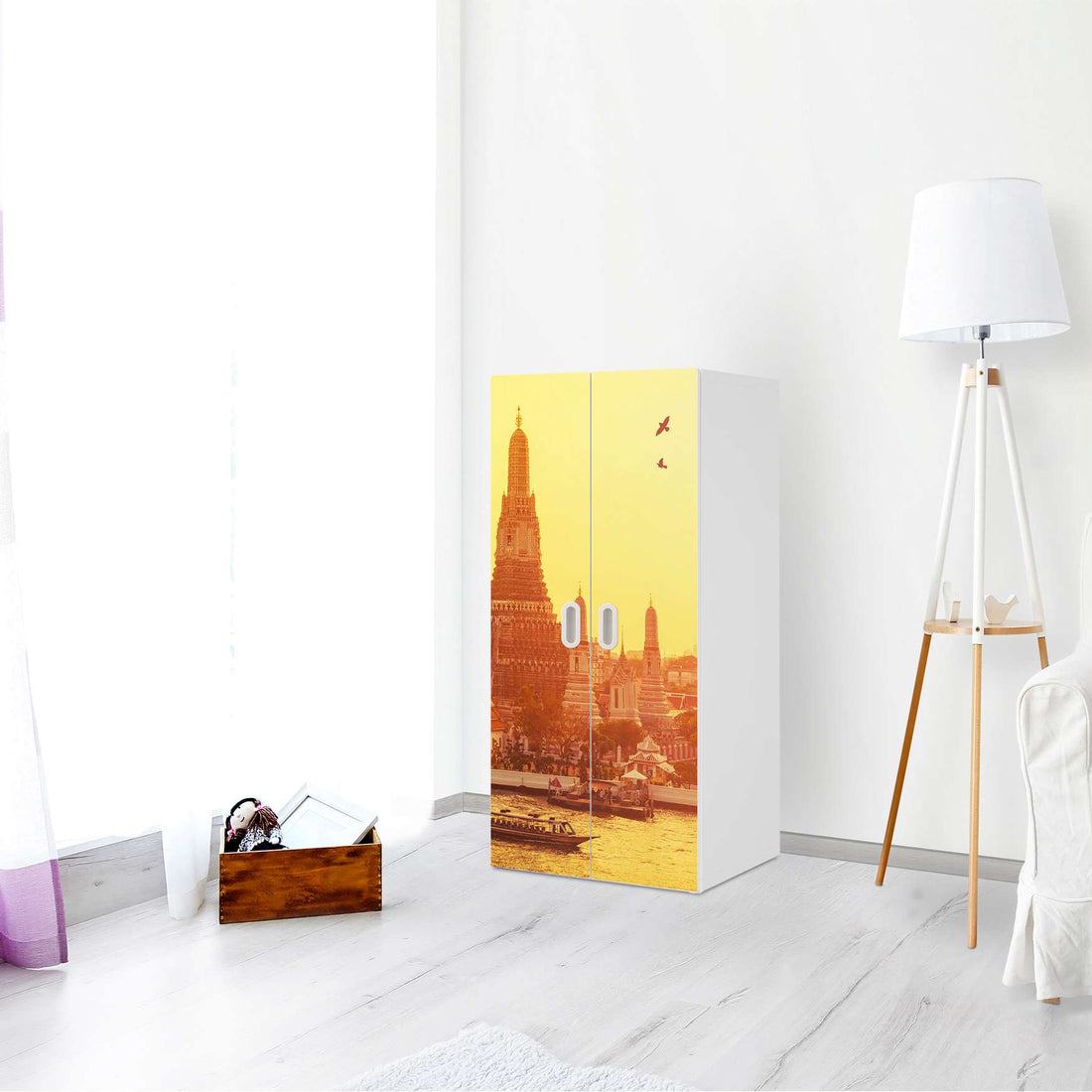 Möbelfolie Bangkok Sunset - IKEA Stuva / Fritids Schrank - 2 große Türen - Kinderzimmer