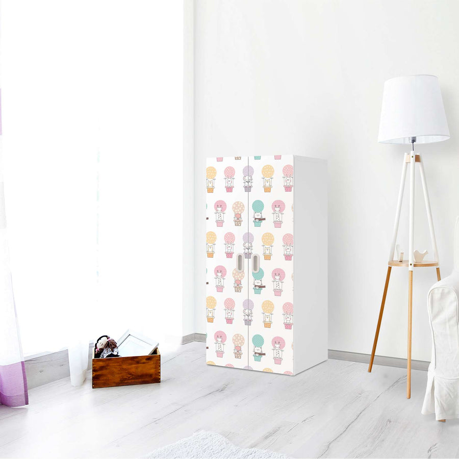 Möbelfolie Flying Animals - IKEA Stuva / Fritids Schrank - 2 große Türen - Kinderzimmer