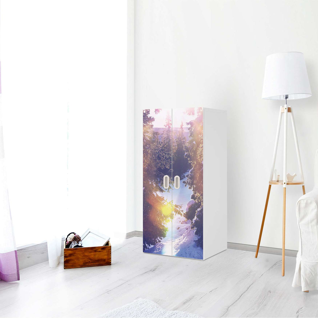 Möbelfolie Lichtflut - IKEA Stuva / Fritids Schrank - 2 große Türen - Kinderzimmer