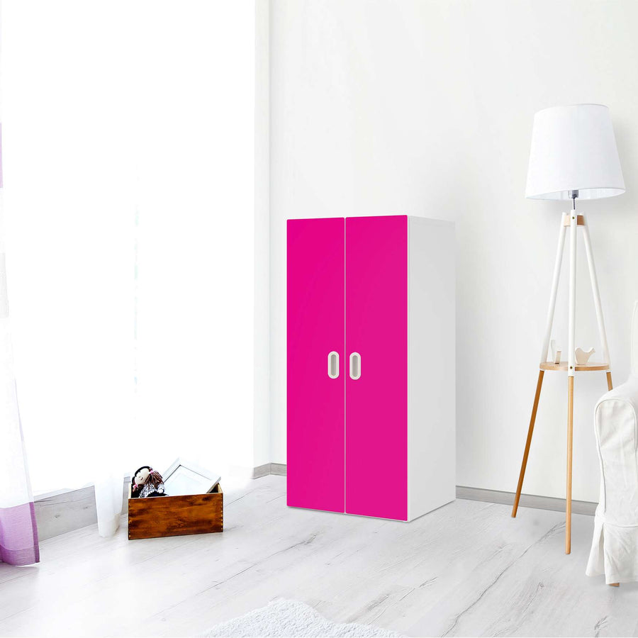Möbelfolie Pink Dark - IKEA Stuva / Fritids Schrank - 2 große Türen - Kinderzimmer