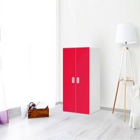 Möbelfolie Rot Light - IKEA Stuva / Fritids Schrank - 2 große Türen - Kinderzimmer