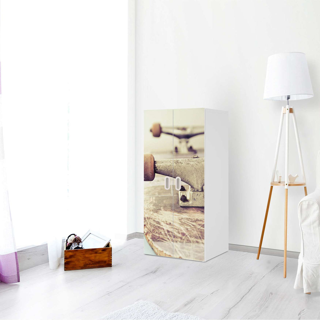 Möbelfolie Skateboard - IKEA Stuva / Fritids Schrank - 2 große Türen - Kinderzimmer