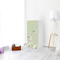 Möbelfolie White Blossoms - IKEA Stuva / Fritids Schrank - 2 große Türen - Kinderzimmer