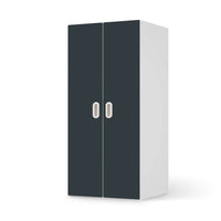 Möbelfolie Blaugrau Dark - IKEA Stuva / Fritids Schrank - 2 große Türen  - weiss