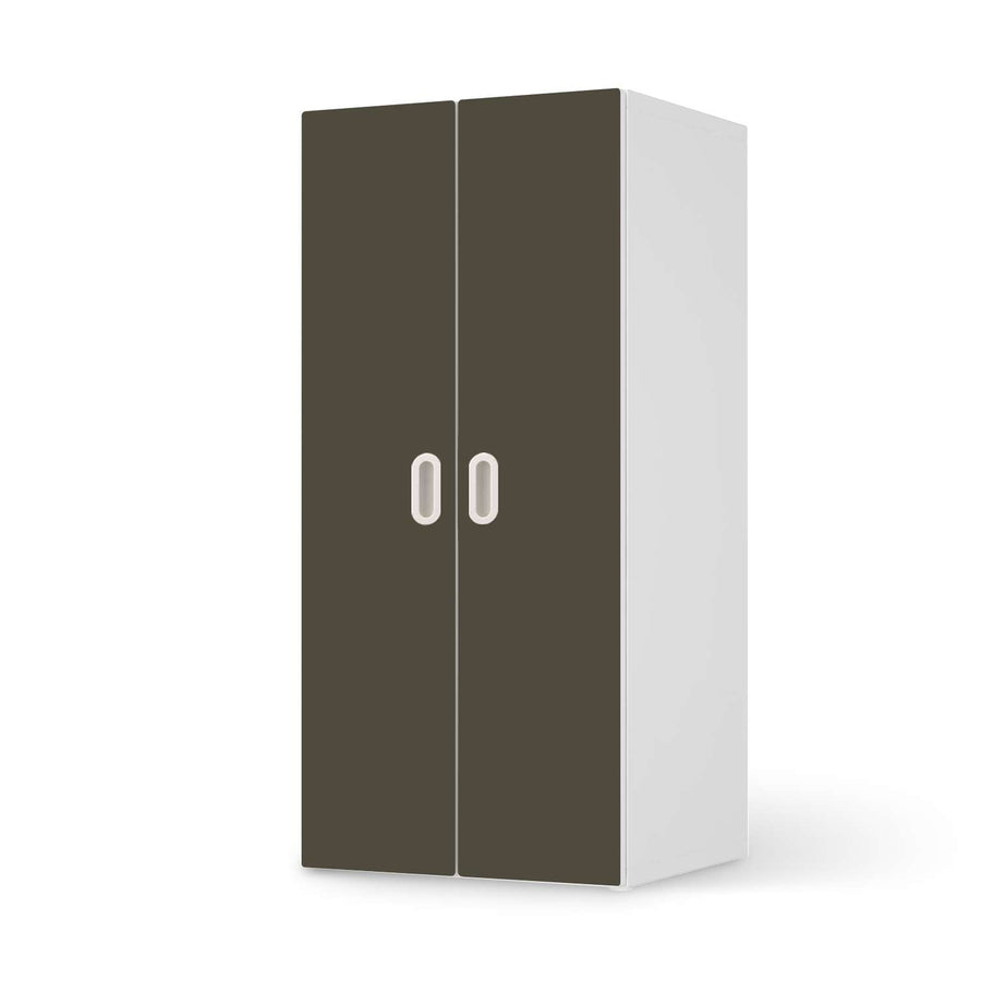 Möbelfolie Braungrau Dark - IKEA Stuva / Fritids Schrank - 2 große Türen  - weiss