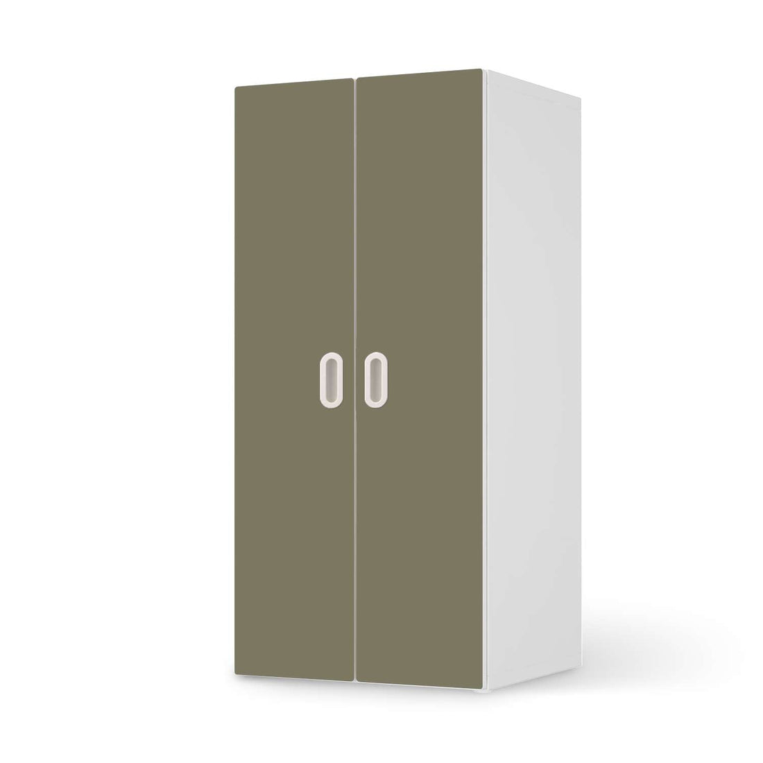 Möbelfolie Braungrau Light - IKEA Stuva / Fritids Schrank - 2 große Türen  - weiss