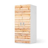 Möbelfolie Bright Planks - IKEA Stuva / Fritids Schrank - 2 große Türen  - weiss