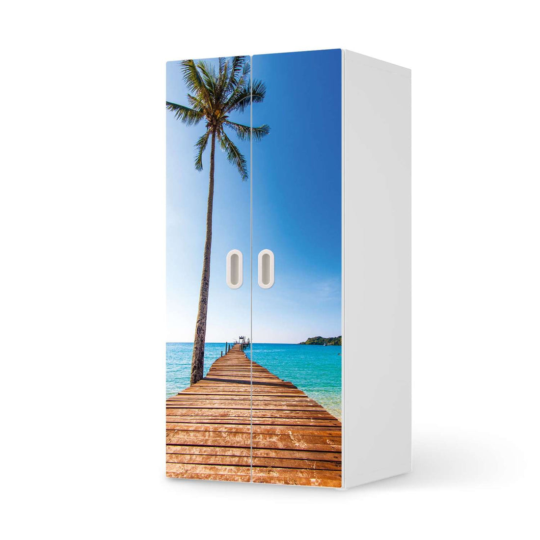 Möbelfolie Caribbean - IKEA Stuva / Fritids Schrank - 2 große Türen  - weiss