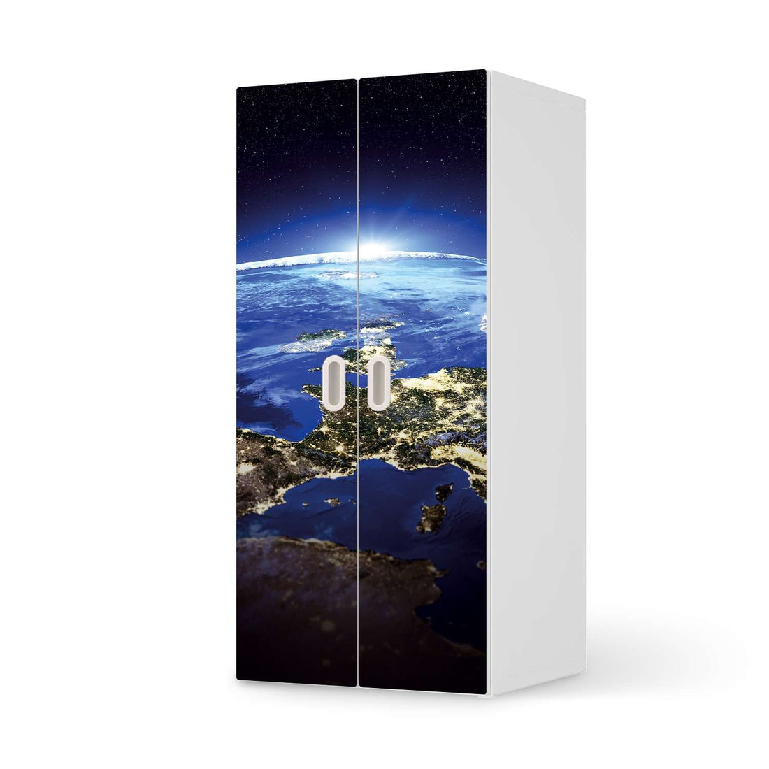 Möbelfolie Earth View - IKEA Stuva / Fritids Schrank - 2 große Türen  - weiss