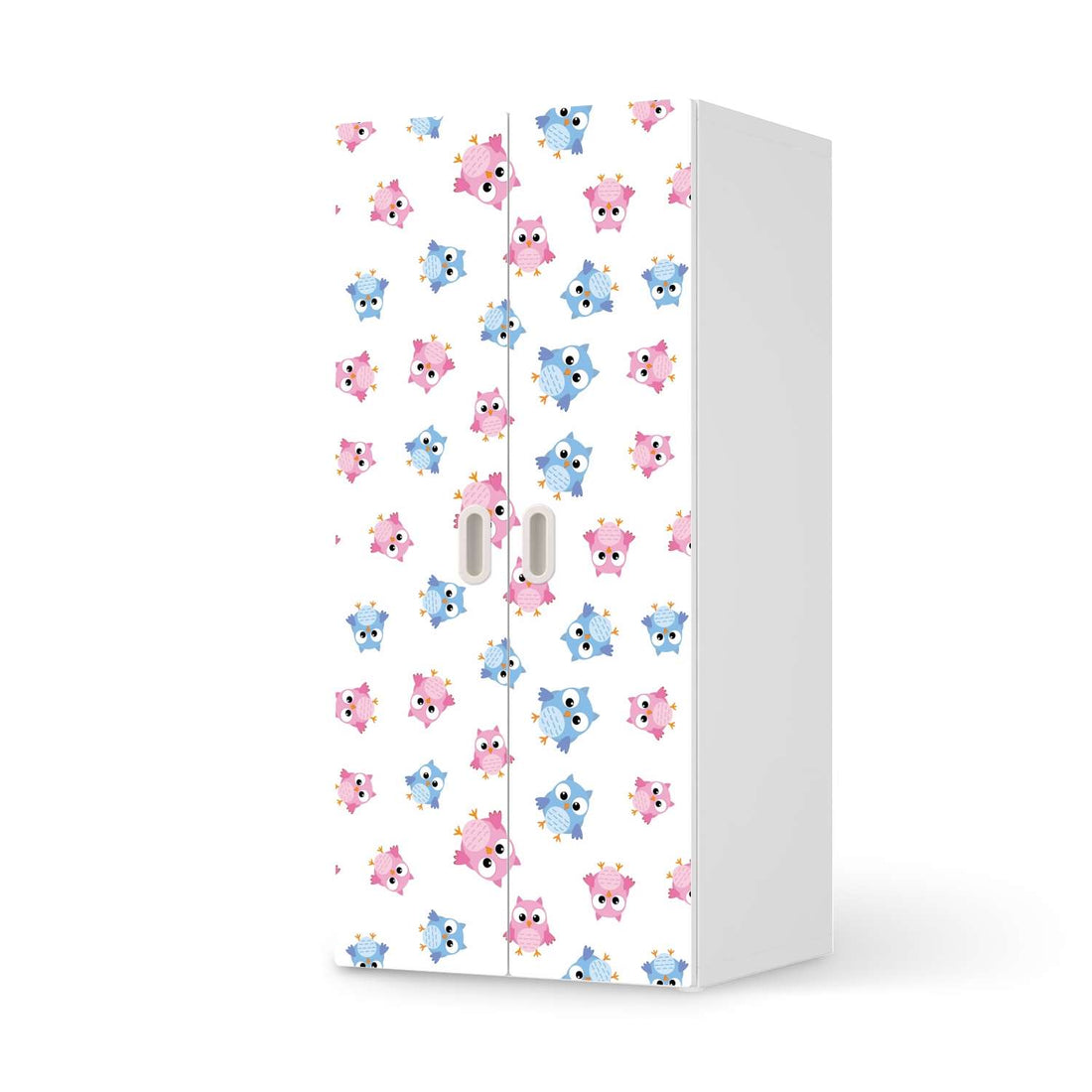 Möbelfolie Eulenparty - IKEA Stuva / Fritids Schrank - 2 große Türen  - weiss