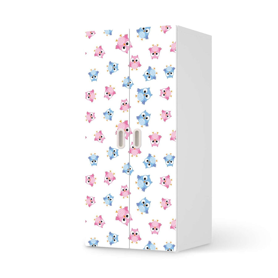Möbelfolie Eulenparty - IKEA Stuva / Fritids Schrank - 2 große Türen  - weiss