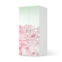 Möbelfolie Floral Doodle - IKEA Stuva / Fritids Schrank - 2 große Türen  - weiss
