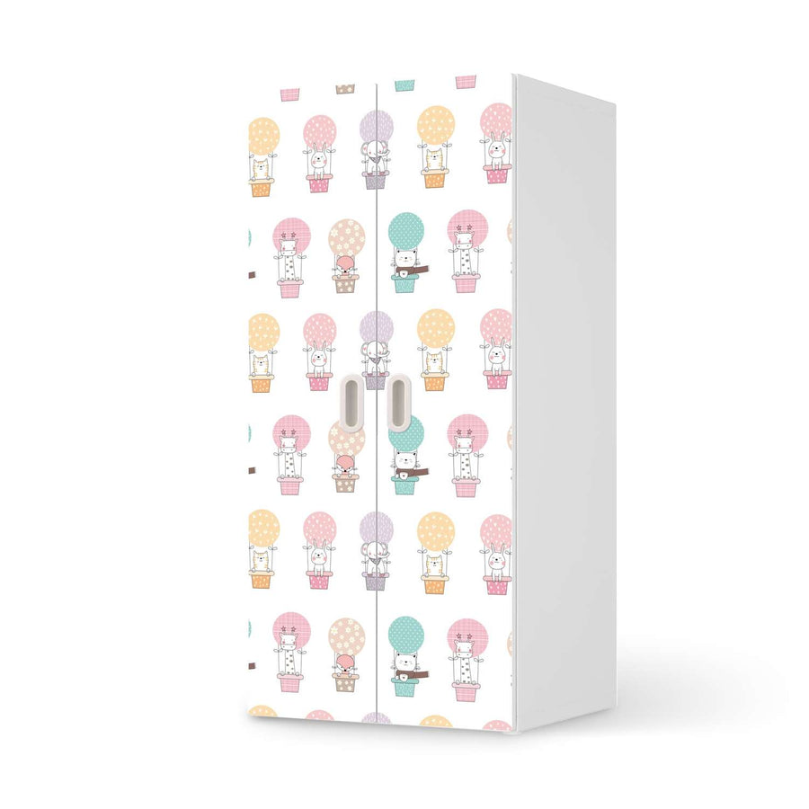 Möbelfolie Flying Animals - IKEA Stuva / Fritids Schrank - 2 große Türen  - weiss