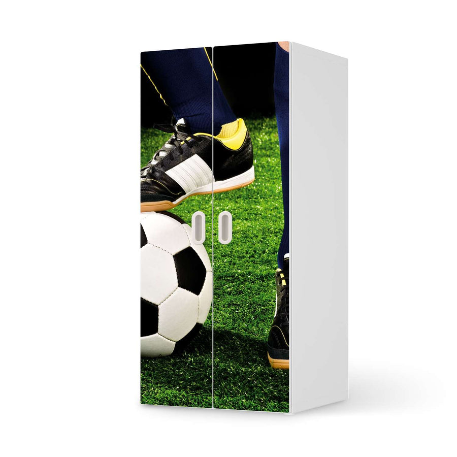 Möbelfolie Fussballstar - IKEA Stuva / Fritids Schrank - 2 große Türen  - weiss