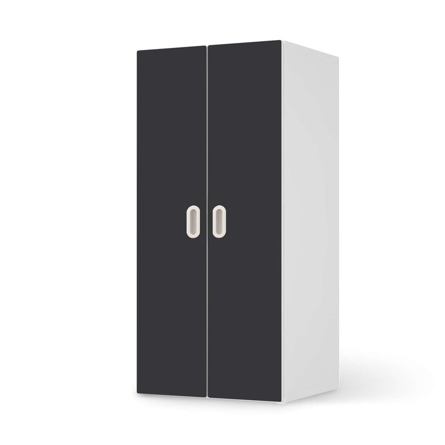 Möbelfolie Grau Dark - IKEA Stuva / Fritids Schrank - 2 große Türen  - weiss
