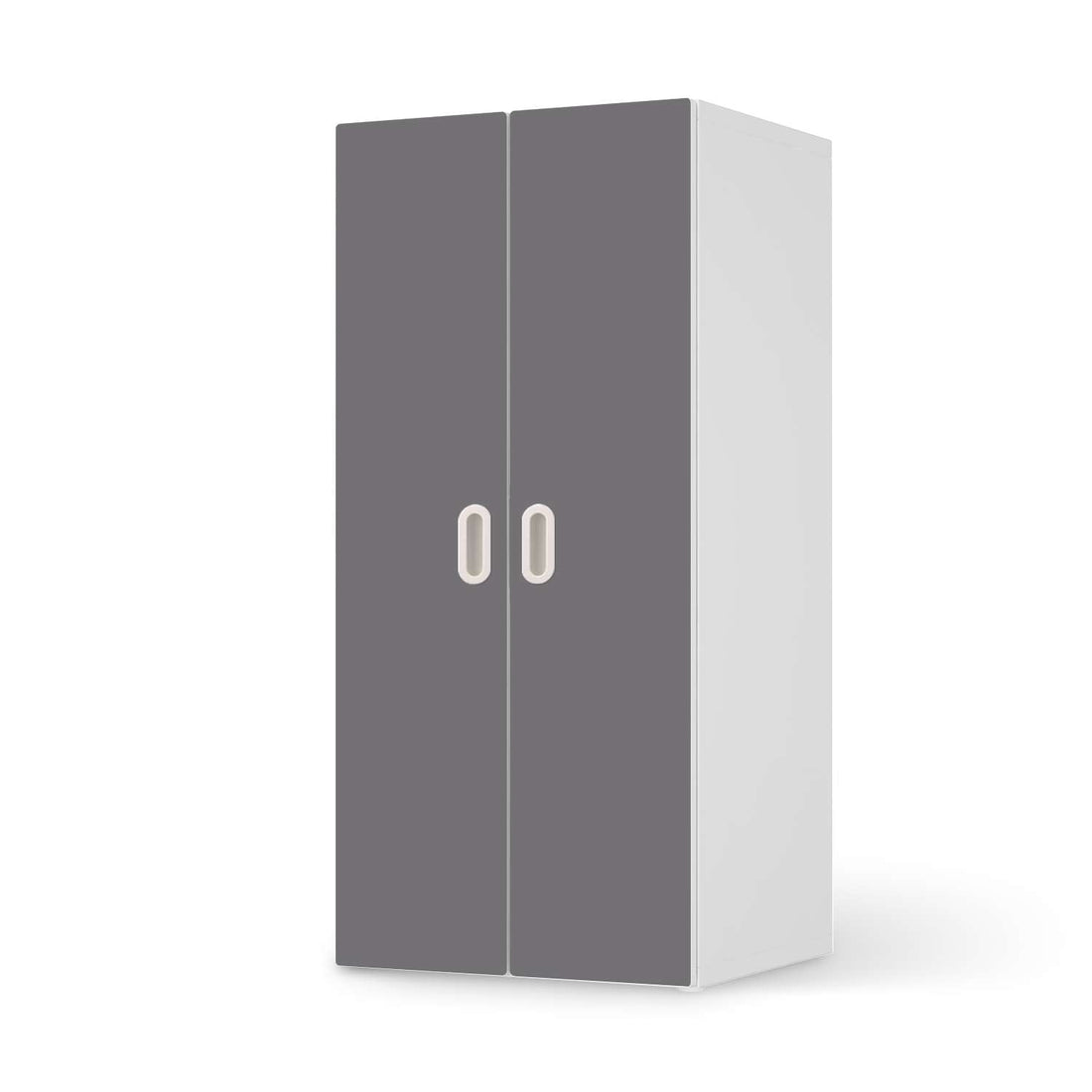 Möbelfolie Grau Light - IKEA Stuva / Fritids Schrank - 2 große Türen  - weiss