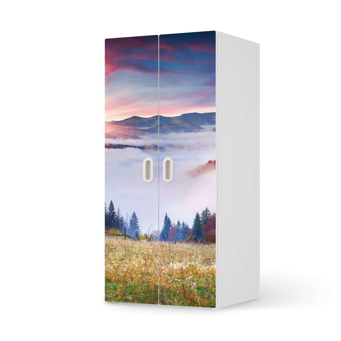 Möbelfolie Herbstwald - IKEA Stuva / Fritids Schrank - 2 große Türen  - weiss