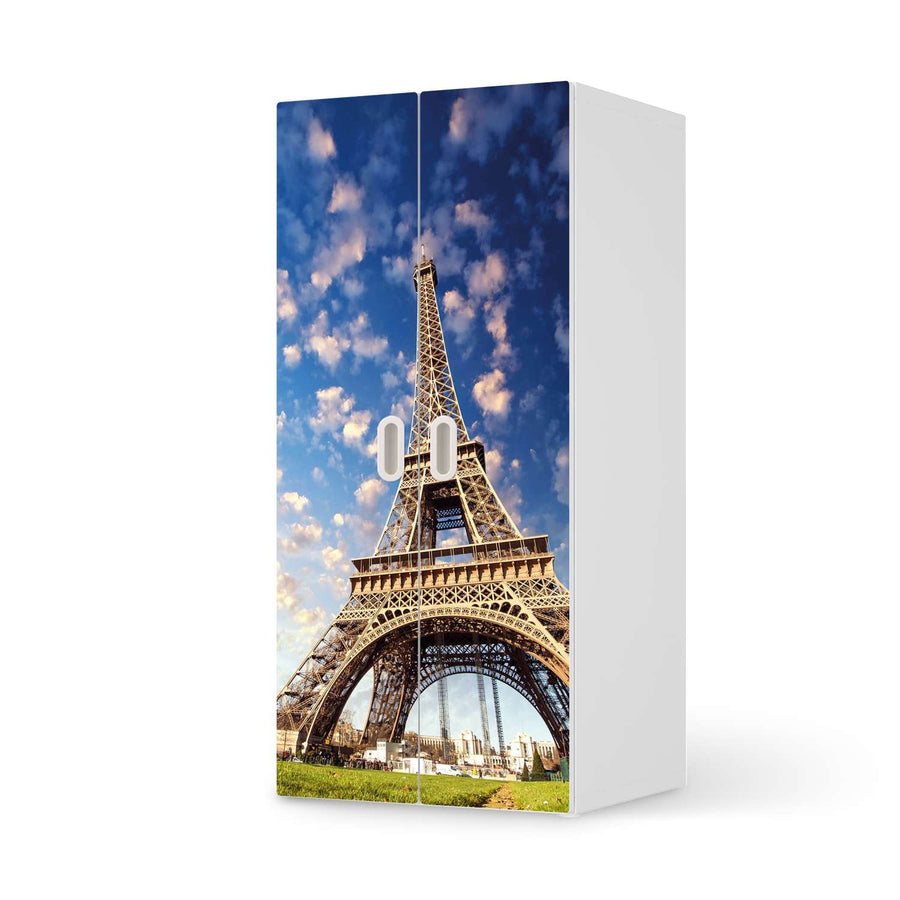 Möbelfolie La Tour Eiffel - IKEA Stuva / Fritids Schrank - 2 große Türen  - weiss