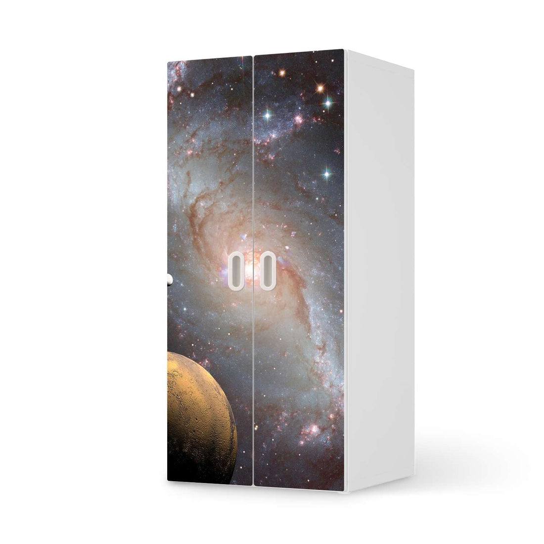 Möbelfolie Milky Way - IKEA Stuva / Fritids Schrank - 2 große Türen  - weiss