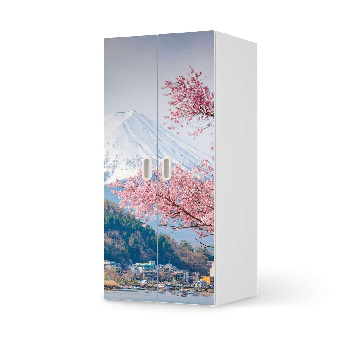 Möbelfolie Mount Fuji - IKEA Stuva / Fritids Schrank - 2 große Türen  - weiss