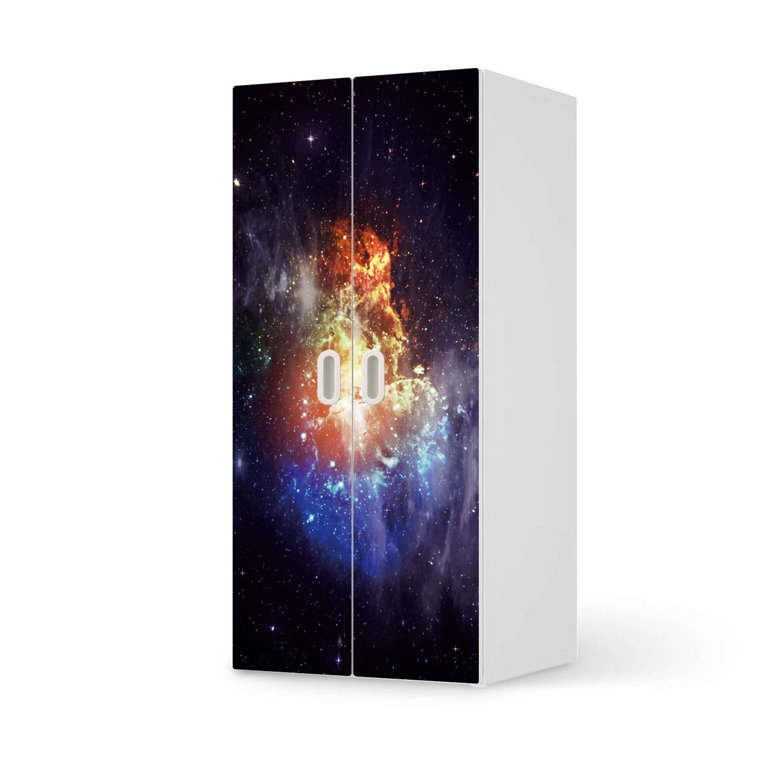 Möbelfolie Nebula - IKEA Stuva / Fritids Schrank - 2 große Türen  - weiss