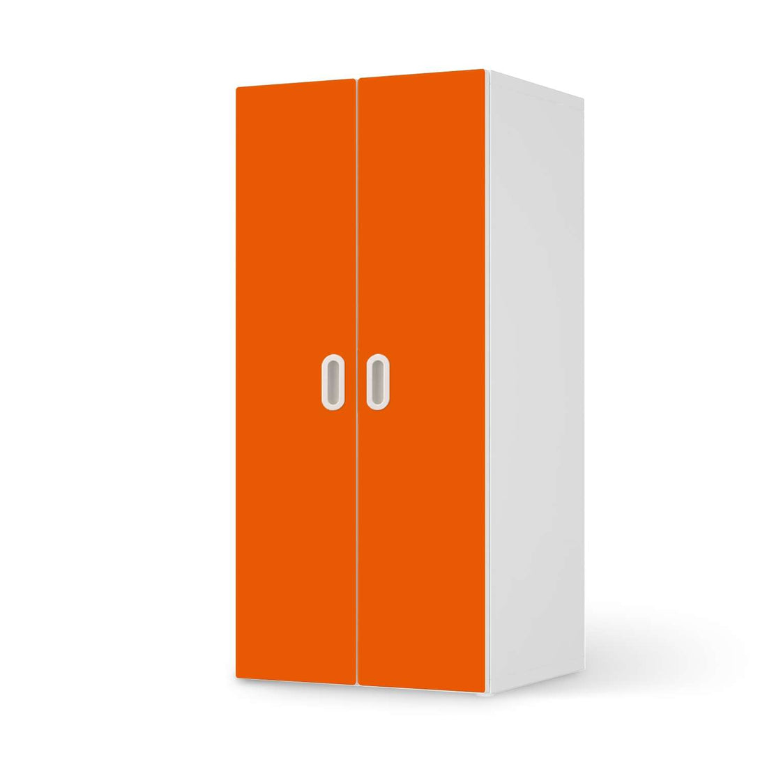 Möbelfolie Orange Dark - IKEA Stuva / Fritids Schrank - 2 große Türen  - weiss