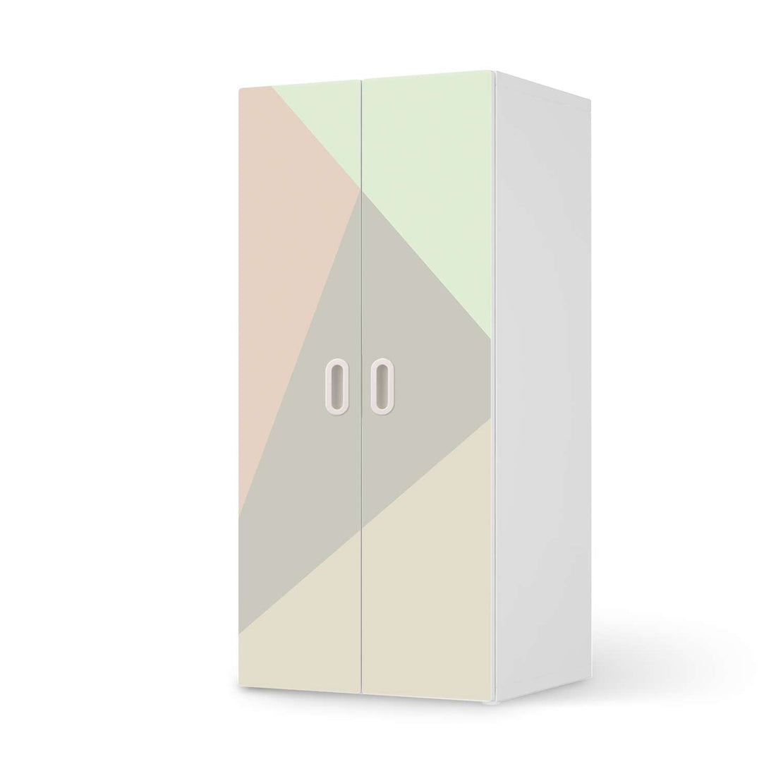 Möbelfolie Pastell Geometrik - IKEA Stuva / Fritids Schrank - 2 große Türen  - weiss