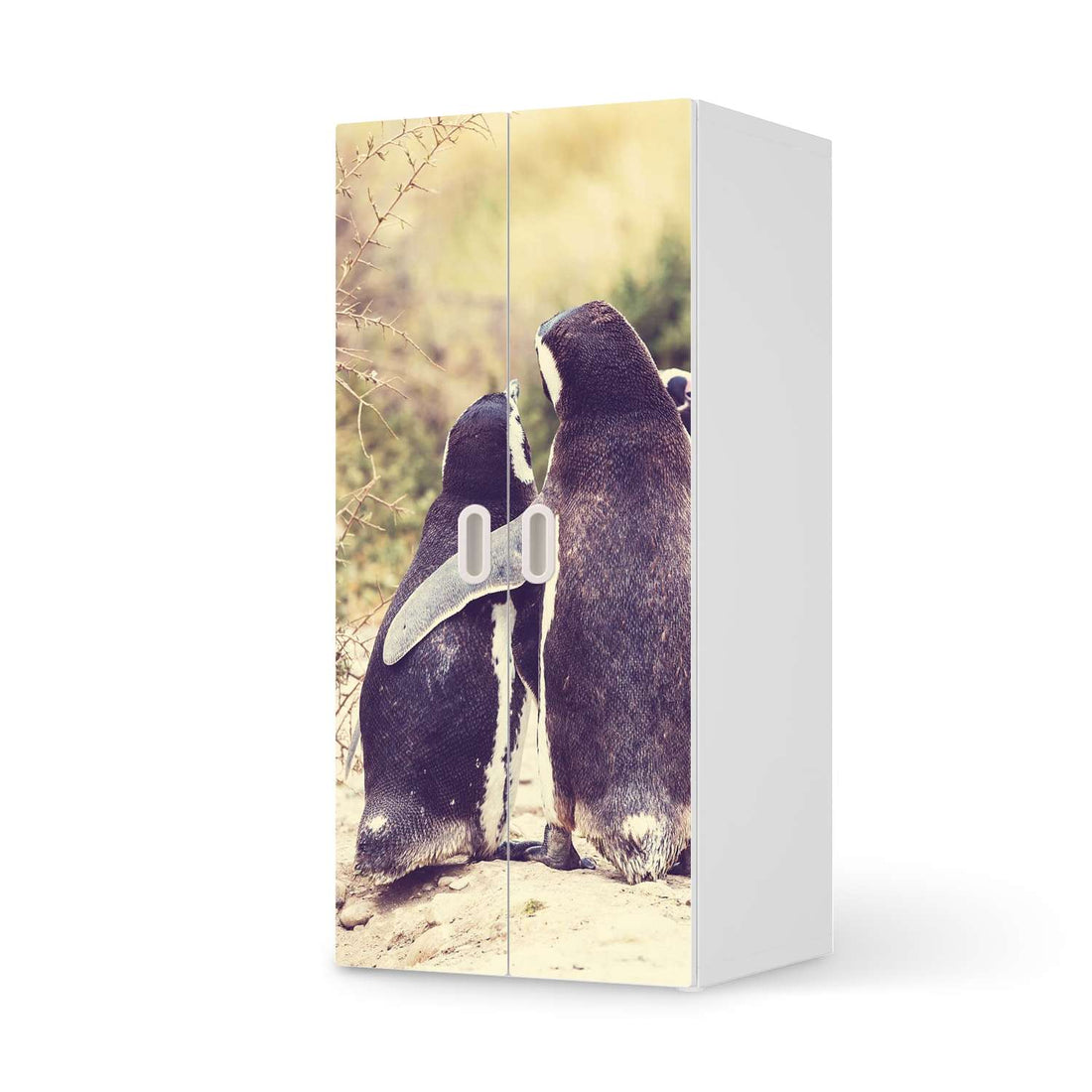Möbelfolie Pingu Friendship - IKEA Stuva / Fritids Schrank - 2 große Türen  - weiss