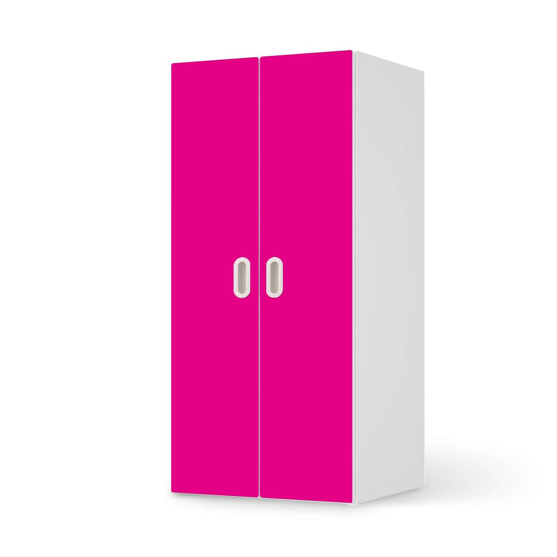 Möbelfolie Pink Dark - IKEA Stuva / Fritids Schrank - 2 große Türen  - weiss
