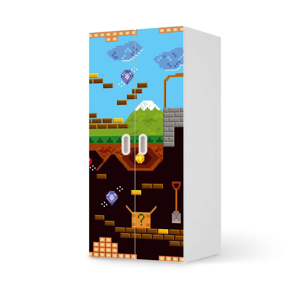 Möbelfolie Pixelmania - IKEA Stuva / Fritids Schrank - 2 große Türen  - weiss