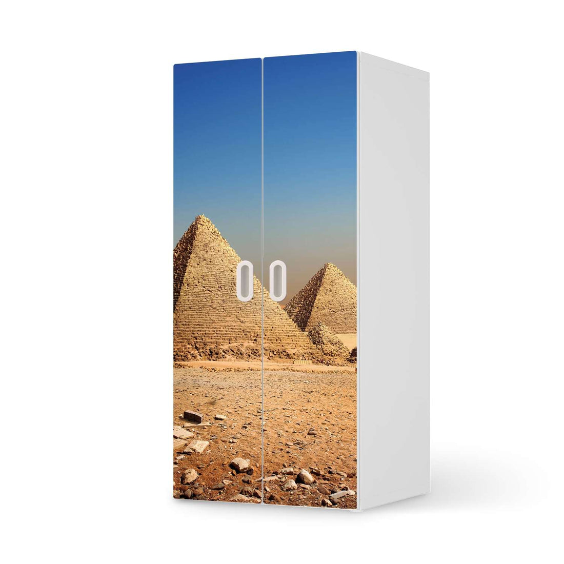 Möbelfolie Pyramids - IKEA Stuva / Fritids Schrank - 2 große Türen  - weiss