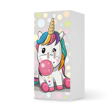Möbelfolie Rainbow das Einhorn - IKEA Stuva / Fritids Schrank - 2 große Türen  - weiss