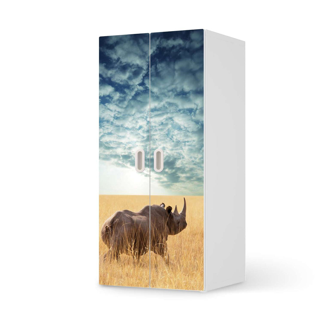 Möbelfolie Rhino - IKEA Stuva / Fritids Schrank - 2 große Türen  - weiss