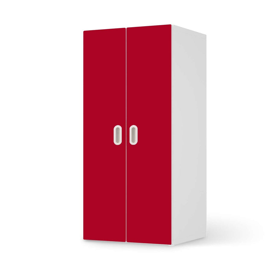 Möbelfolie Rot Dark - IKEA Stuva / Fritids Schrank - 2 große Türen  - weiss