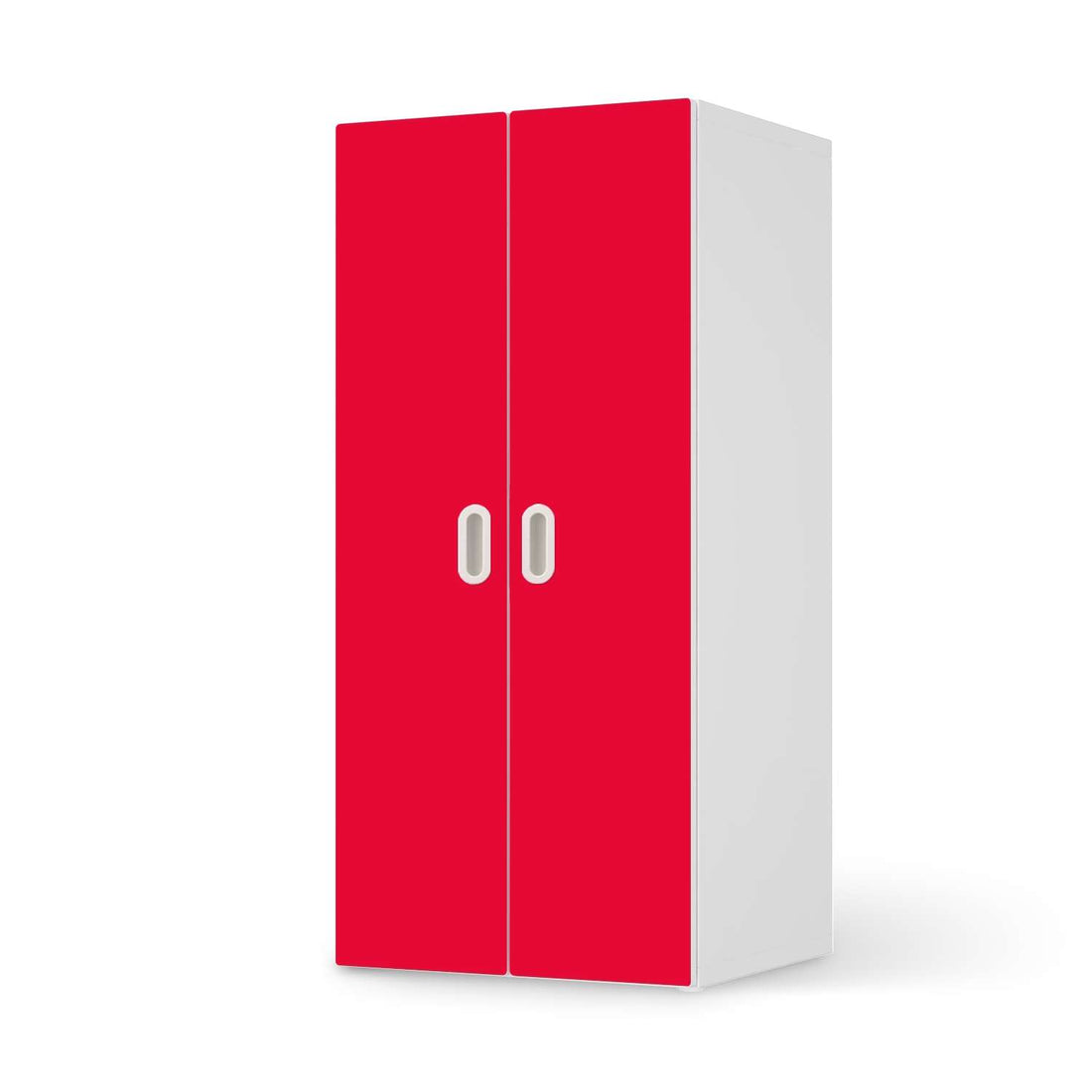 Möbelfolie Rot Light - IKEA Stuva / Fritids Schrank - 2 große Türen  - weiss