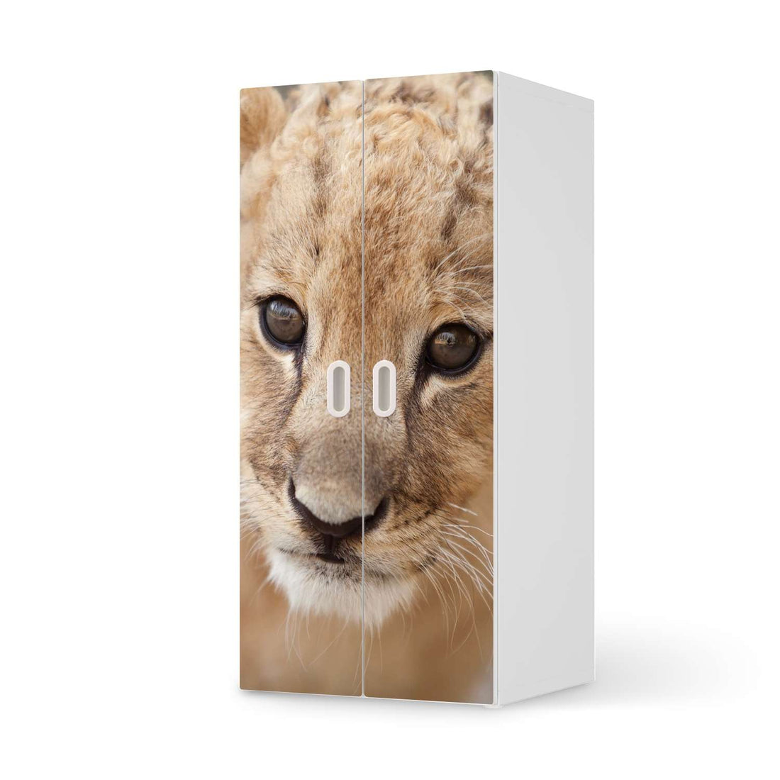 Möbelfolie Simba - IKEA Stuva / Fritids Schrank - 2 große Türen  - weiss