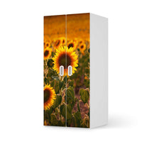 Möbelfolie Sunflowers - IKEA Stuva / Fritids Schrank - 2 große Türen  - weiss