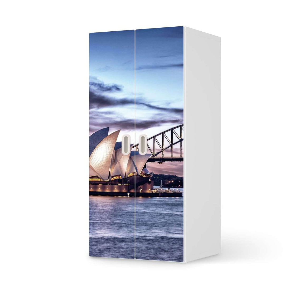 Möbelfolie Sydney - IKEA Stuva / Fritids Schrank - 2 große Türen  - weiss